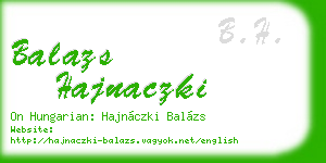 balazs hajnaczki business card